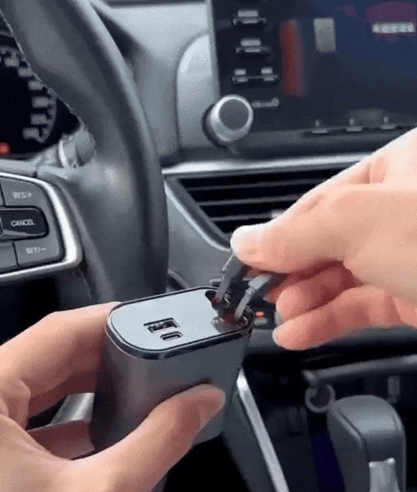 4-In-1 Retractable Car Charger-120W